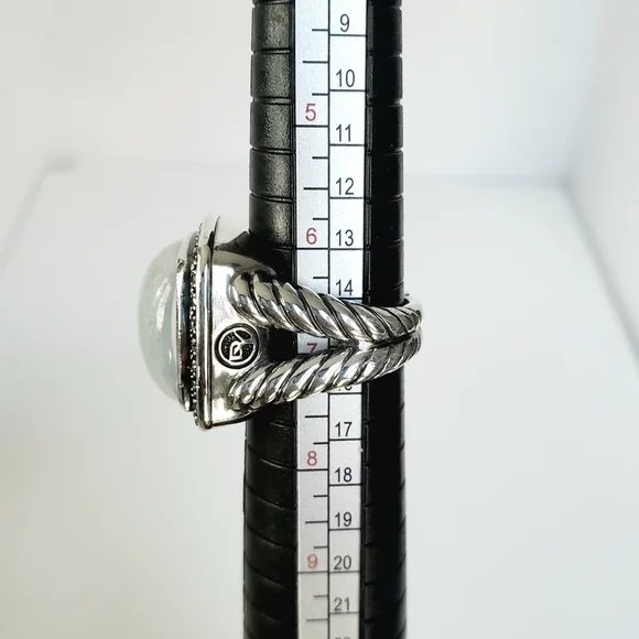 David Yurman 17mm Albion Moonlight Ice Moon Quartz (Moonstone) Diamond Ring - Picture 7 of 7